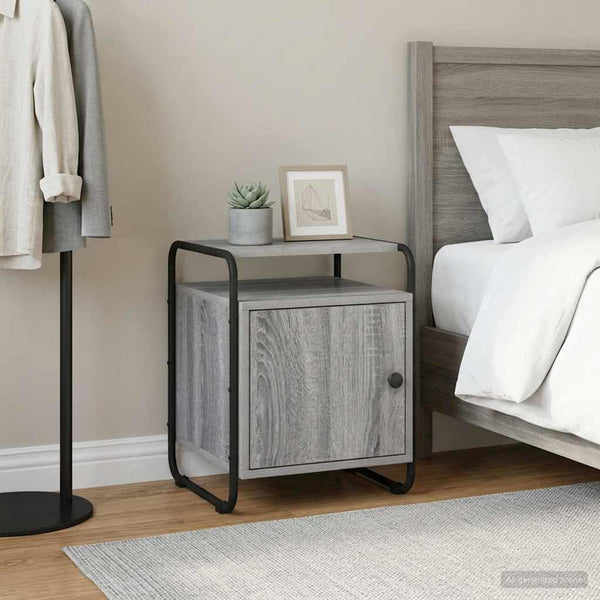 Yöpöytäkaappi Harmaa Sonoma Tekninen puu