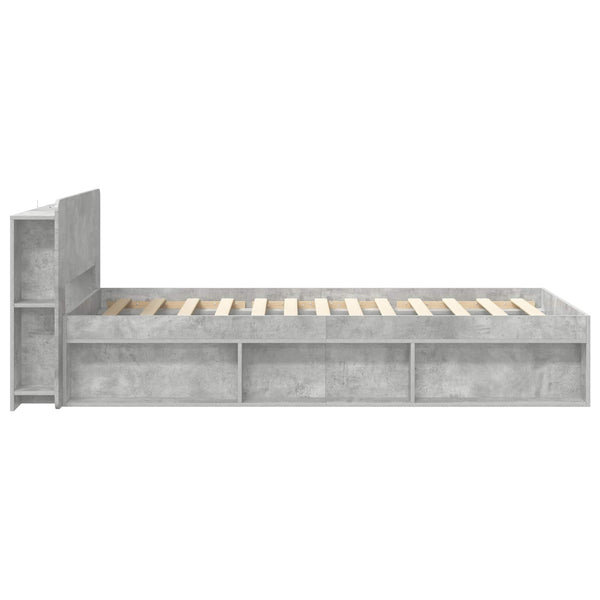 Sänkykehys varastolla Betoninharmaa 90 x 200 cm Tekninen puu
