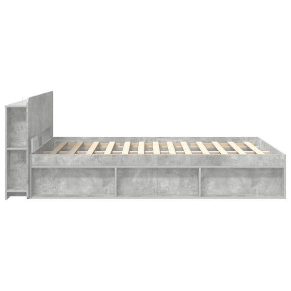 Sänkykehys varastolla Betoninharmaa 140 x 190 cm Tekninen puu
