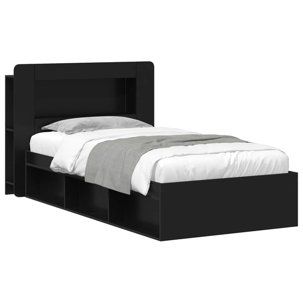 Sänkykehys varastolla Musta 2FT6 Small Single Tekninen puu
