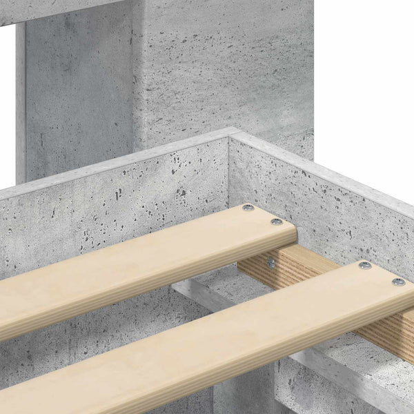 Sänkykehys varastolla päätyllä Betoninharmaa 2FT6 Small Single