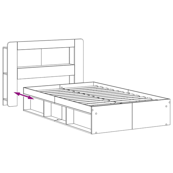 Sänkykehys varastolla Vanha puu 4FT Small Double Tekninen puu