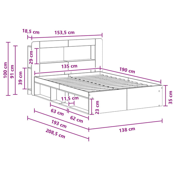 Sänkykehys varastolla Artisaanitammi 4FT6 Double Tekninen puu