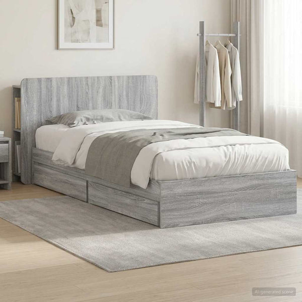 Sänkykehys varastolla Harmaa Sonoma 3FT Single Tekninen puu