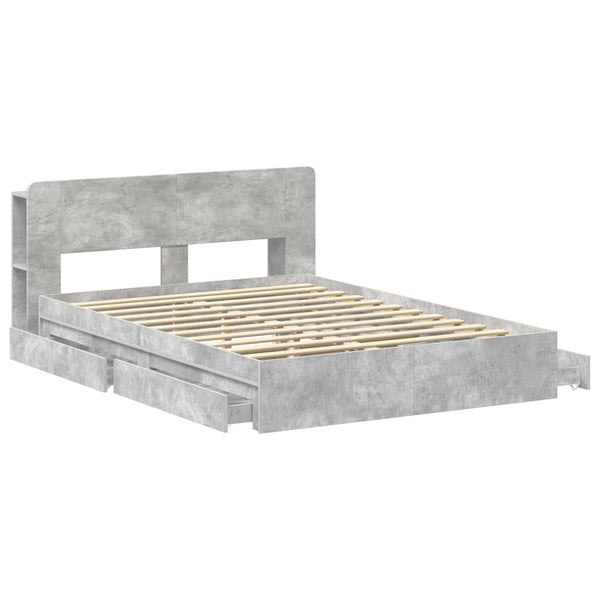 Sänkykehys varastolla Betoninharmaa 4FT6 Double Tekninen puu