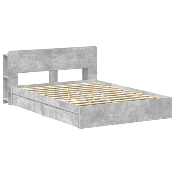 Sänkykehys varastolla Betoninharmaa 5FT King Size Tekninen puu