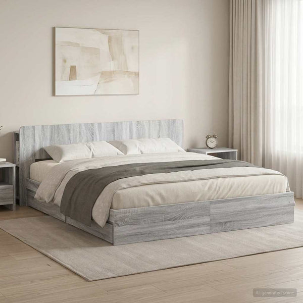 Sänkykehys varastolla Harmaa Sonoma 6FT Super King Size