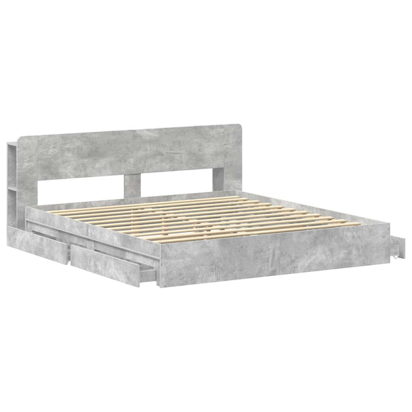 Sänkykehys varastolla Betoninharmaa 200 x 200 cm Tekninen puu