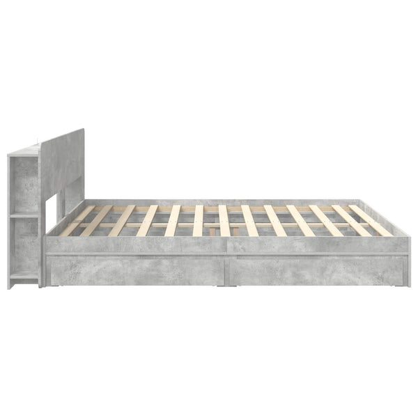 Sänkykehys varastolla Betoninharmaa 200 x 200 cm Tekninen puu