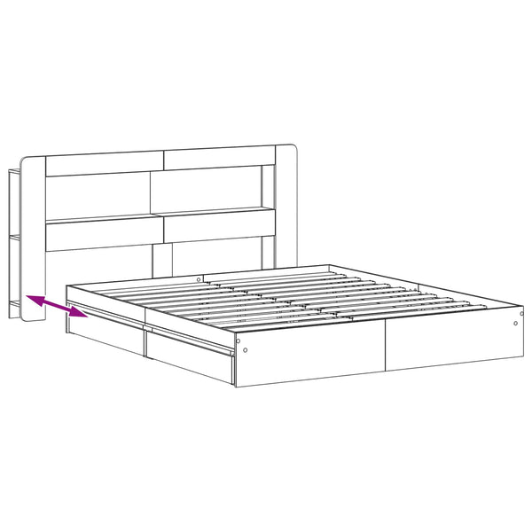 Sänkykehys varastolla Betoninharmaa 200 x 200 cm Tekninen puu