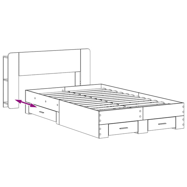 Sänkykehys varastolla päätyllä Harmaa Sonoma 4FT Small Double