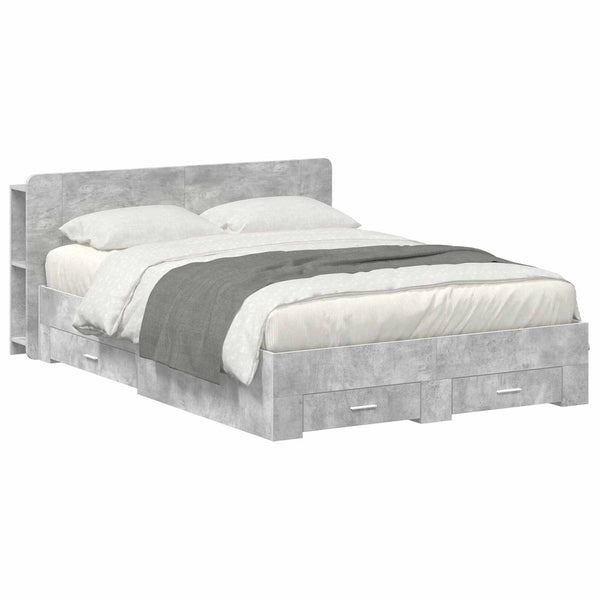 Sänkykehys varastolla Betoninharmaa 5FT King Size Tekninen puu