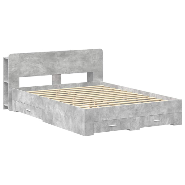 Sänkykehys varastolla Betoninharmaa 5FT King Size Tekninen puu