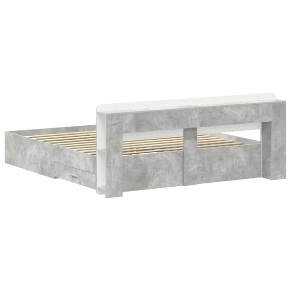 Sänkykehys varastolla Betoninharmaa 200 x 200 cm Tekninen puu