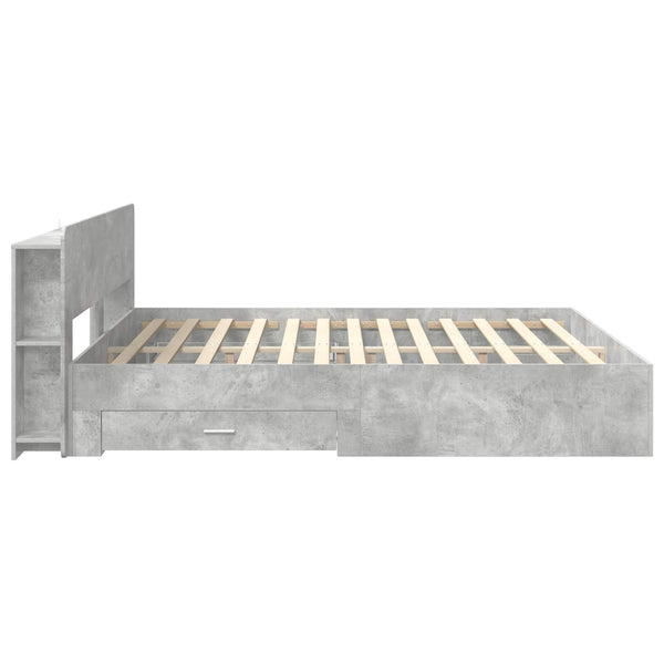 Sänkykehys varastolla Betoninharmaa 200 x 200 cm Tekninen puu