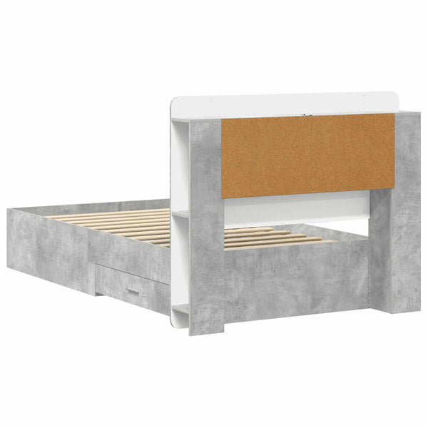 Sänkykehys varastolla Betoninharmaa 80 x 200 cm Tekninen puu
