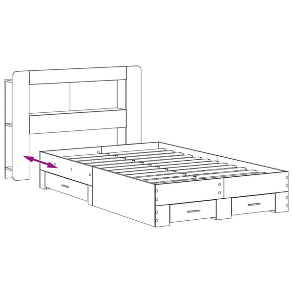 Sänkykehys varastolla päätyllä Harmaa Sonoma 4FT Small Double