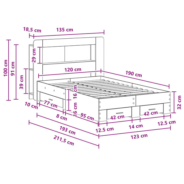 Sänkykehys varastolla Savutammi 4FT Small Double Tekninen puu