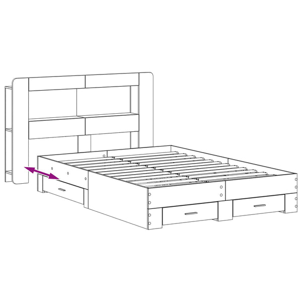 Sänkykehys varastolla Sonoma-tammi 5FT King Size Tekninen puu