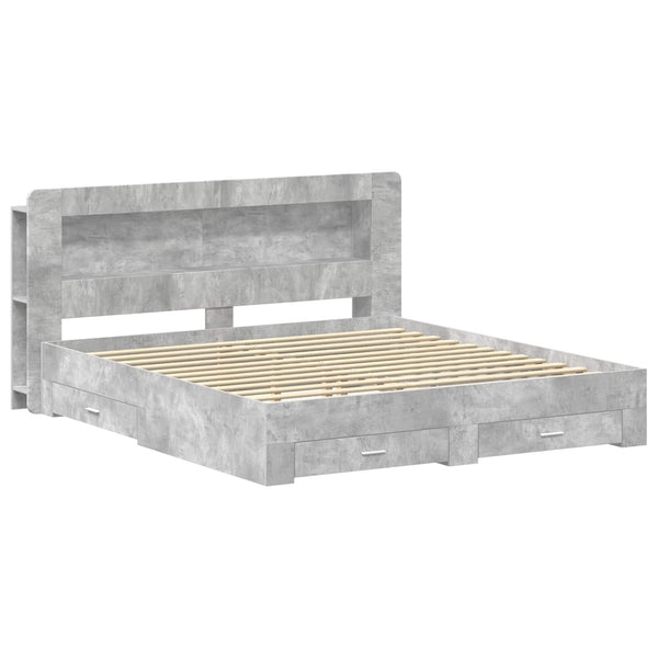 Sänkykehys varastolla Betoninharmaa 200 x 200 cm Tekninen puu