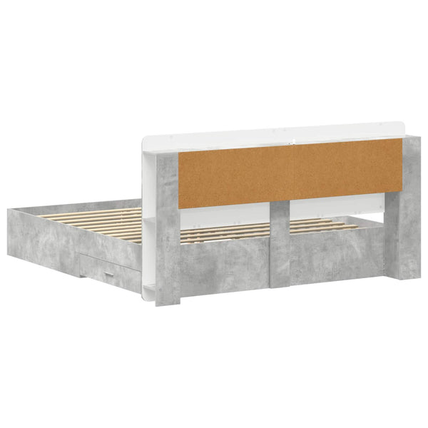 Sänkykehys varastolla Betoninharmaa 200 x 200 cm Tekninen puu