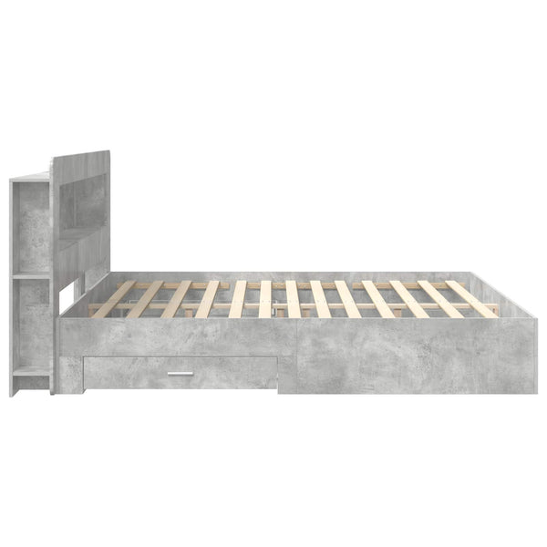 Sänkykehys varastolla Betoninharmaa 200 x 200 cm Tekninen puu