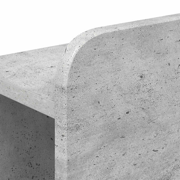 Sängynrunko säilytyksellä ja päänäytöllä päätyllä Betoninharmaa