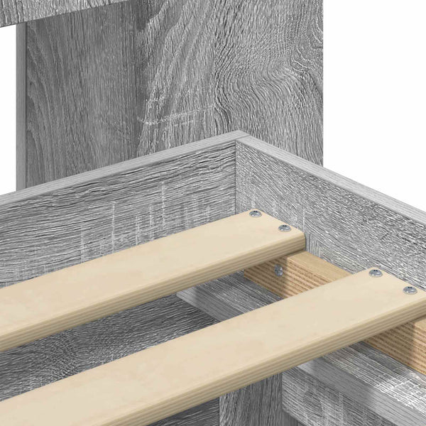 Sängynrunko säilytyksellä ja päänäytöllä päätyllä Harmaa Sonoma