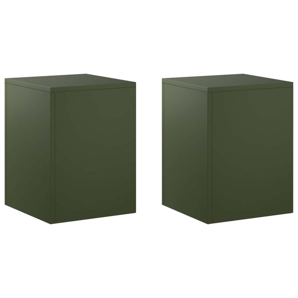 Kasviteline 2 pcs Oliivinvihreä 30 x 30 x 40 cm Teräs