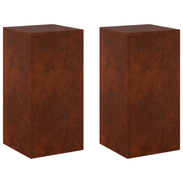 Kasviteline 2 pcs Ruosteinen 30 x 30 x 60 cm Säänkestävä teräs