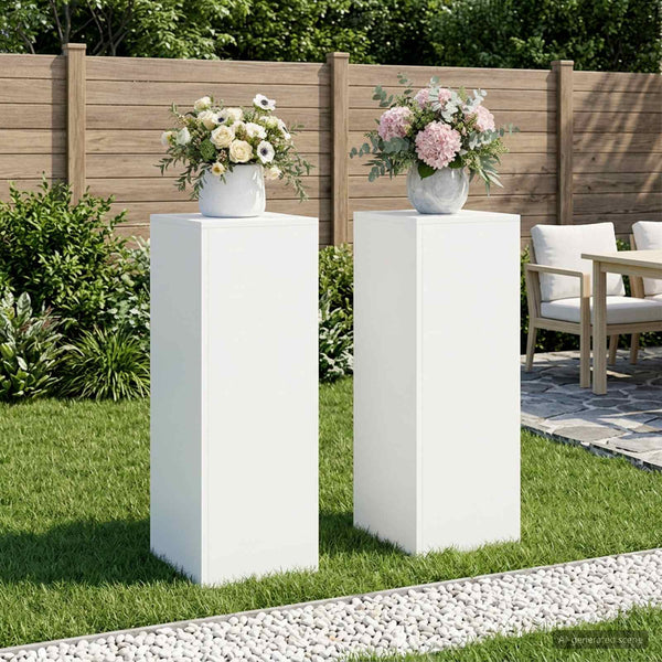 Kasviteline 2 pcs valkoinen 30 x 30 x 80 cm Teräs