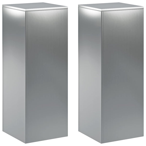Kasviteline 2 pcs Hopea 30 x 30 x 80 cm Ruostumaton teräs