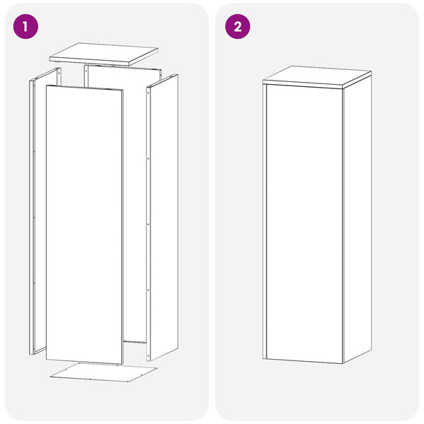 Kasviteline 2 pcs Musta 30 x 30 x 100 cm Teräs