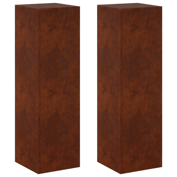 Kasviteline 2 pcs Ruosteinen 30 x 30 x 100 cm Säänkestävä teräs