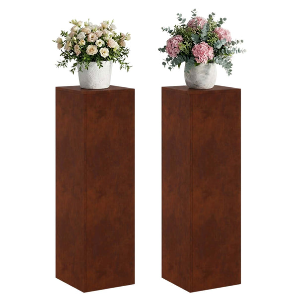 Kasviteline 2 pcs Ruosteinen 30 x 30 x 100 cm Säänkestävä teräs