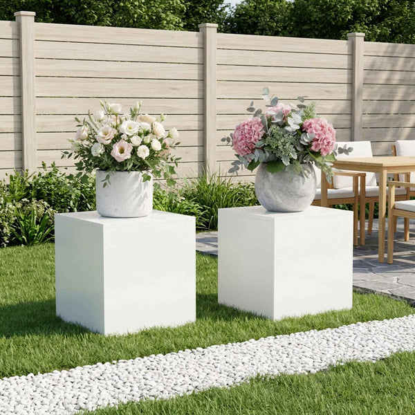 Kasviteline 2 pcs valkoinen 40 x 40 x 40 cm Teräs