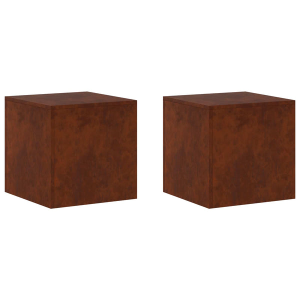 Kasviteline 2 pcs Ruosteinen 40 x 40 x 40 cm Säänkestävä teräs