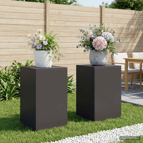 Kasviteline 2 pcs Musta 40 x 40 x 60 cm Teräs