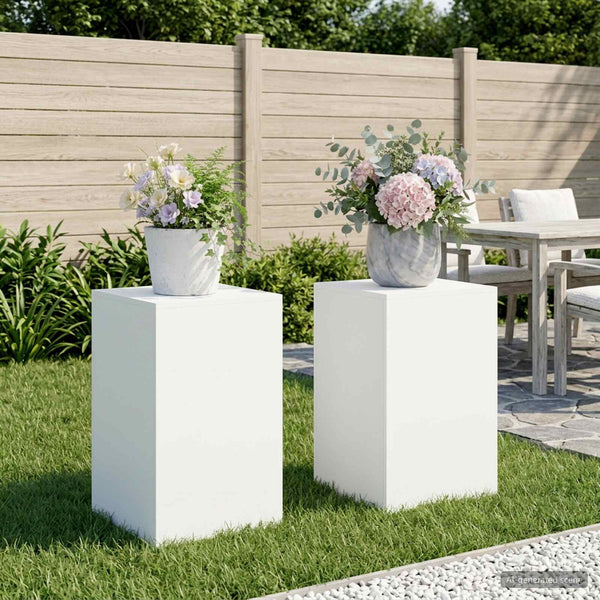 Kasviteline 2 pcs valkoinen 40 x 40 x 60 cm Teräs