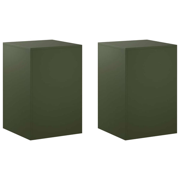 Kasviteline 2 pcs Oliivinvihreä 40 x 40 x 60 cm Teräs