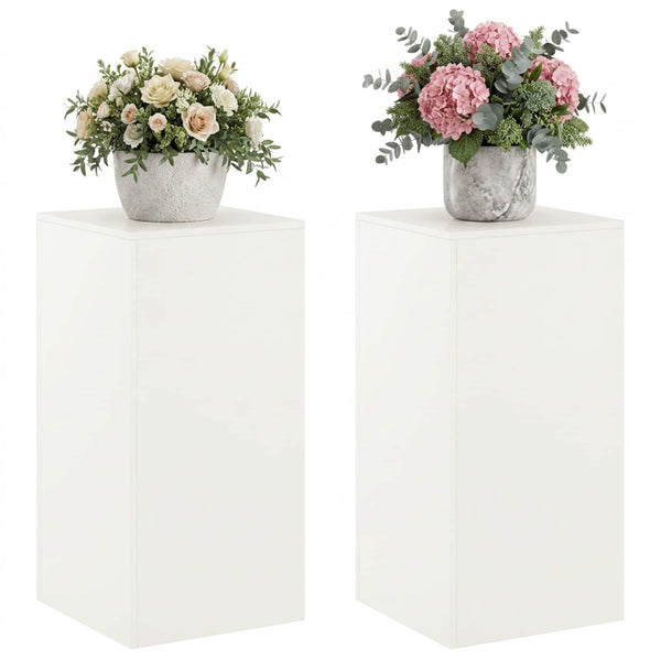 Kasviteline 2 pcs valkoinen 40 x 40 x 80 cm Teräs