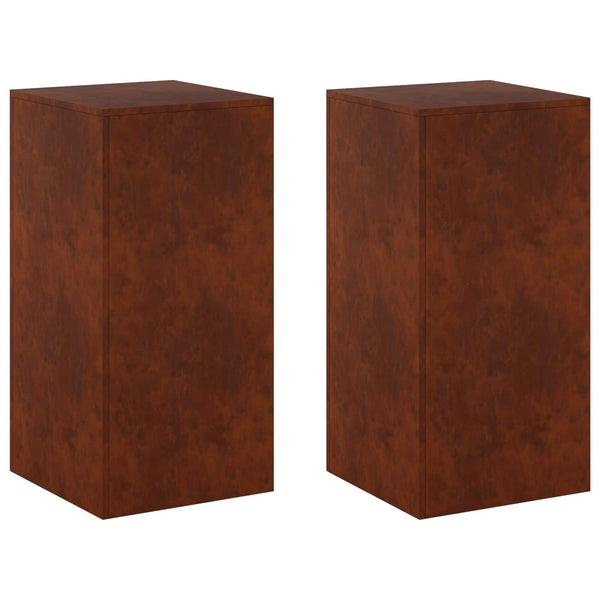 Kasviteline 2 pcs Ruosteinen 40 x 40 x 80 cm Säänkestävä teräs