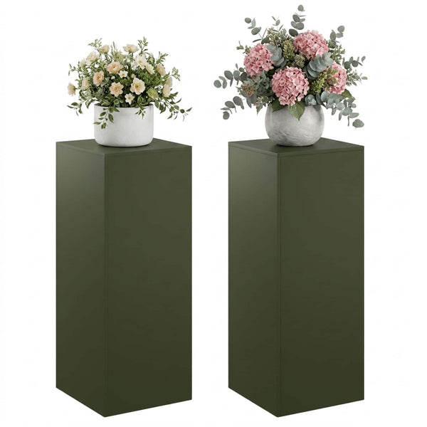 Kasviteline 2 pcs Oliivinvihreä 40 x 40 x 100 cm Teräs