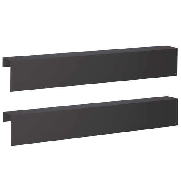Puutarhan reunusprofiili 2 kpl 100 x 10 x 15 cm Teräs Musta