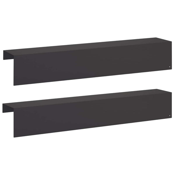Puutarhan reunusprofiili 2 kpl 100 x 15 x 15 cm Teräs Musta