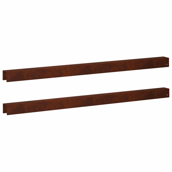 Puutarhan reunusprofiili 2 kpl 100 x 5 x 5 cm Säänkestävä teräs