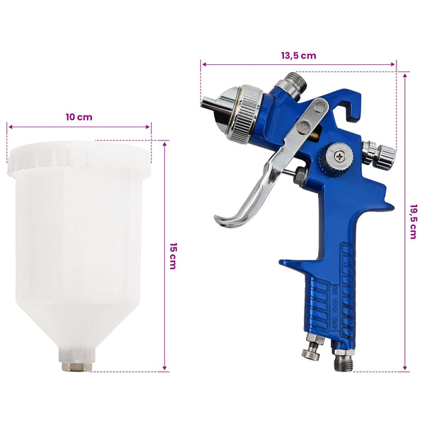 HVLP maalariruiskusetti 600 ml kuppi 1,3/1,7/2,0 mm suuttimet