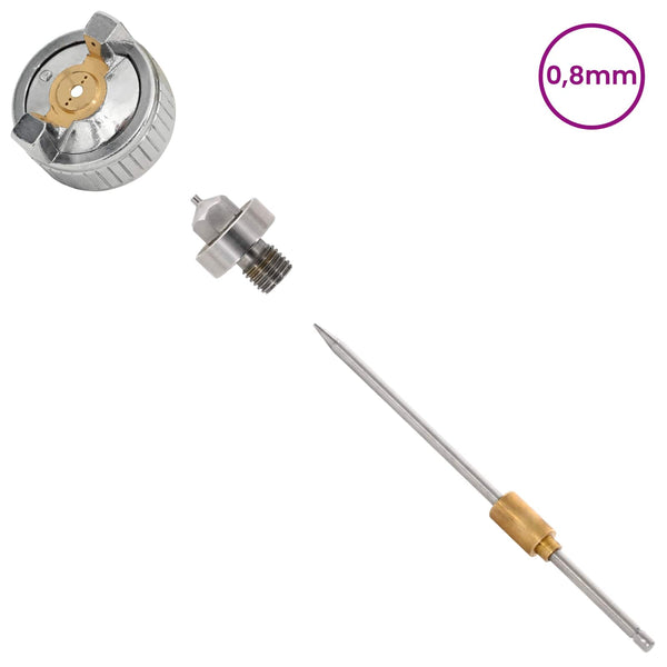 HVLP Ruiskusuutin 0,8 mm suutin Hopea Ruostumaton teräs