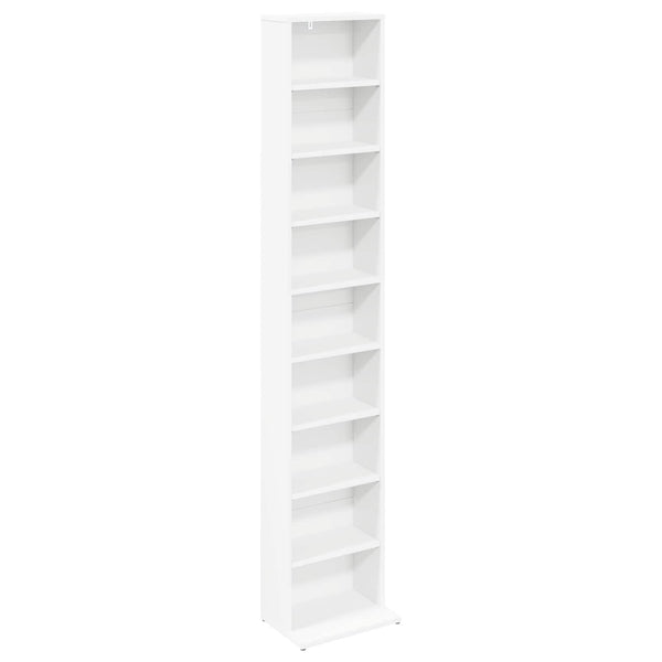 CD-kaappi 2 kpl valkoinen 33 x 23,5 x 175 cm Tekninen puu