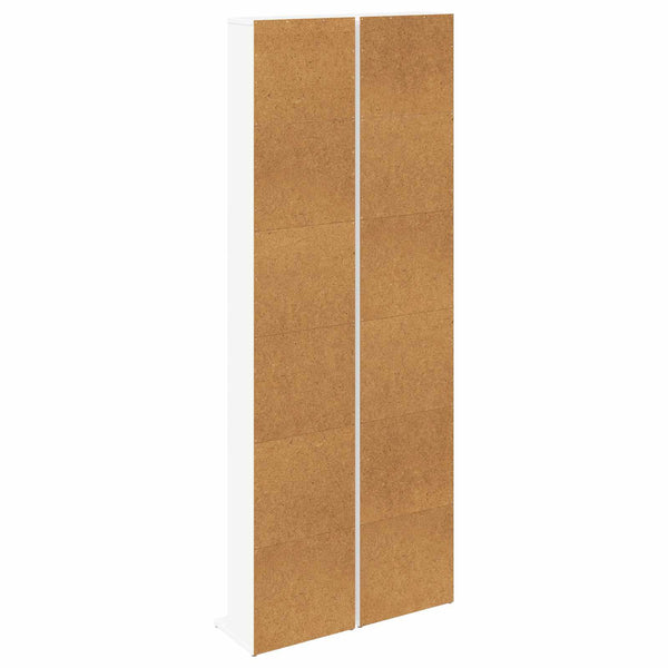 CD-kaappi 2 kpl valkoinen 33 x 23,5 x 175 cm Tekninen puu